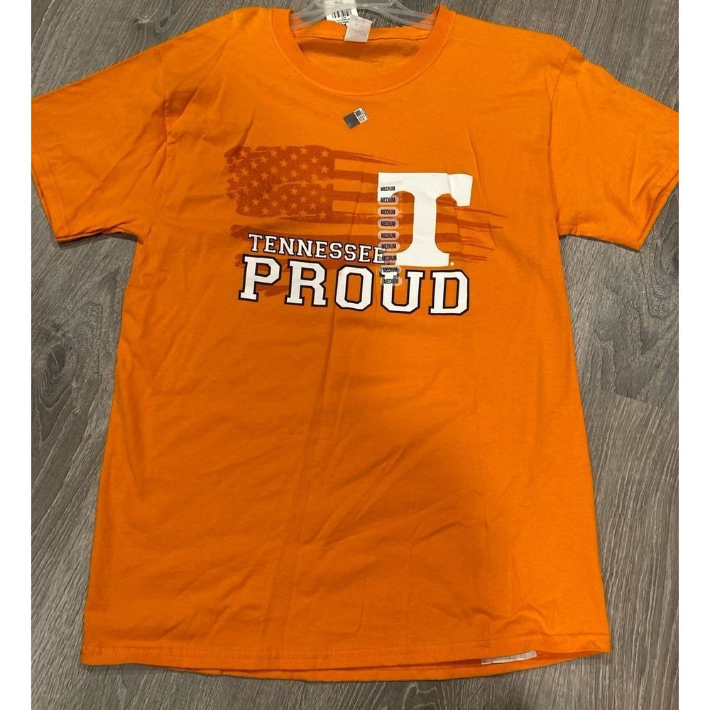 Tennessee Volunteers Proud American‎ Flag Shirt Orange College Football Fan Gear